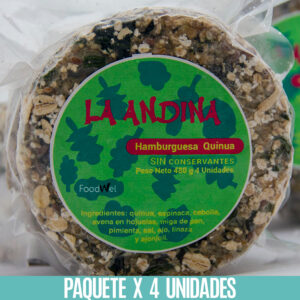 Hamburguesa de quinoa «La Andina» congelada X 4 unidades
